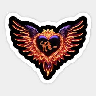 Rhesus Negative Bloodline Heart With Wings Sticker